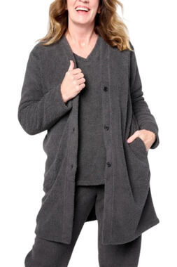 Comfort Code Women's Marshmallow Knit Cardigan Charcoal Gray - Regular